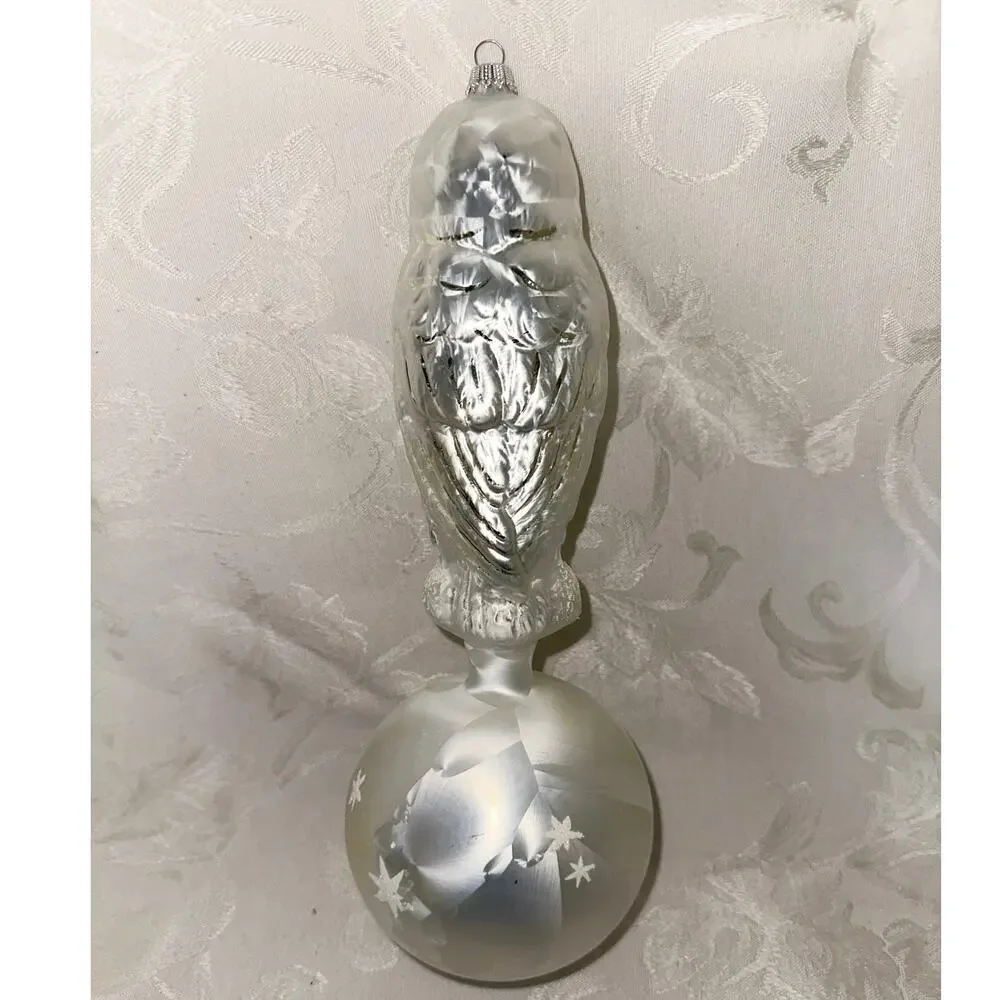 RARE Limited Edition 400 Years LAUSCHA Snowy Owl on Ball Glass Ornament 214/400